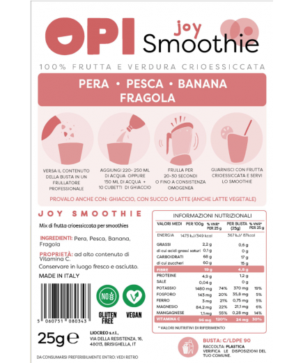 JOY MULTIVITAMINICO - INSTANT SMOOTHIE CON FRUTTA CRIOESSICATA