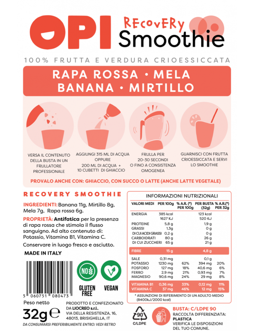 RECOVERY - INSTANT SMOOTHIE CON FRUTTA CRIOESSICATA